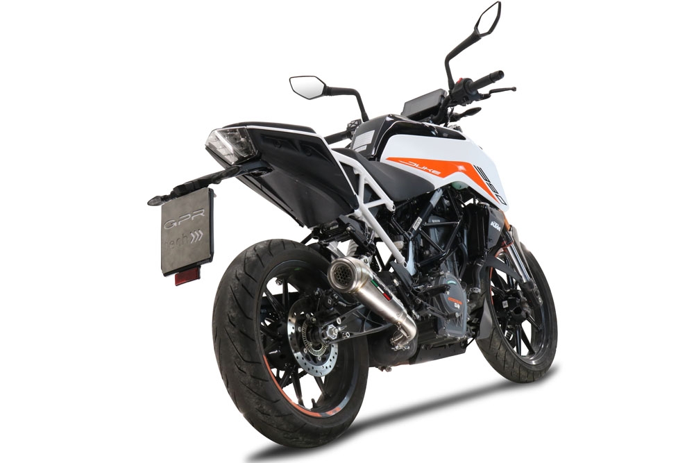 Pot echappement compatible avec Ktm Duke 390 2021-2024, Powercone Evo, Échappement légal, homologué,silencieux avec db killer amovible et tuyau de liaison spécifique 