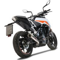 Pot echappement compatible avec Ktm Duke 390 2021-2024, Powercone Evo, Échappement légal, homologué,silencieux avec db killer amovible et tuyau de liaison spécifique 