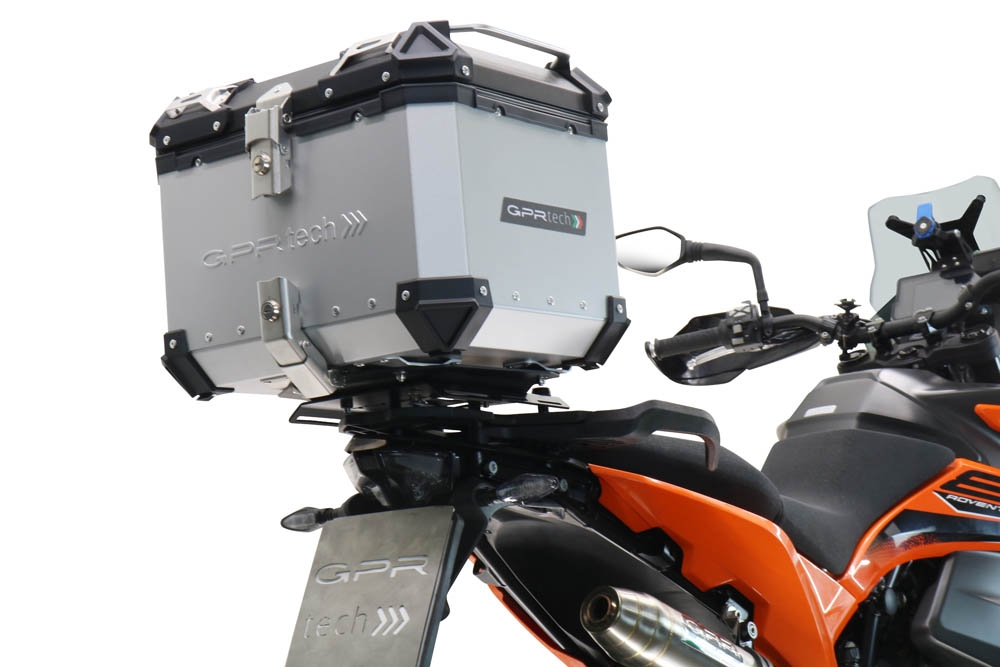 Top case GPR TECH compatible with  Ktm Lc 8 1290 Super Adv 2015/2016 e3 GPR TECH Top case in aluminum, silver color with specific plate included Capacity 45 LT.