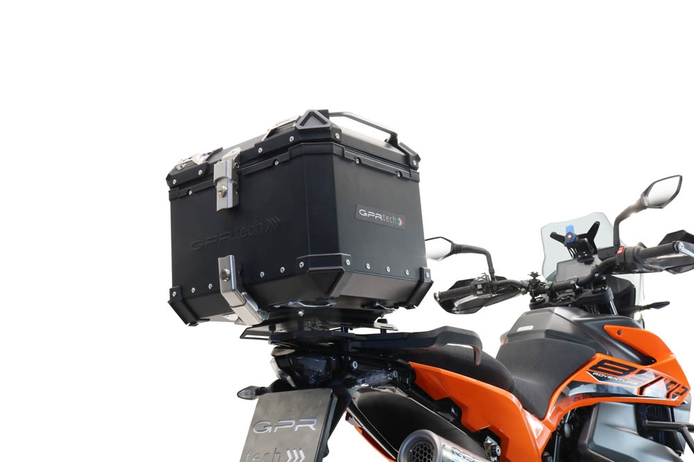 Top case GPR TECH compatible with  Ktm Lc 8 1290 Super Adv 2015/2016 e3 GPR TECH Top case in aluminum, black color with specific plate included Capacity 45 LT.