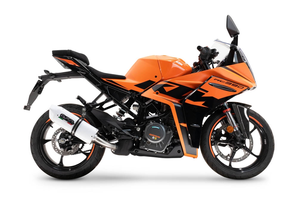 Pot echappement compatible avec Ktm Rc 390 2022-2024, Albus Evo4, Échappement légal, homologué,silencieux avec db killer amovible et tuyau de liaison spécifique 