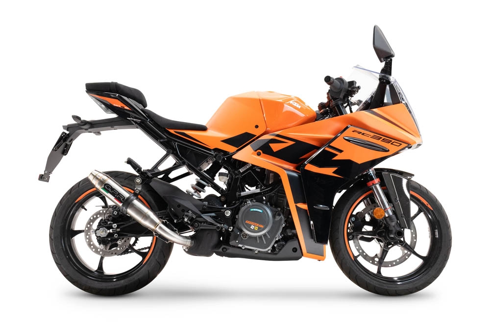 Pot echappement compatible avec Ktm Rc 390 2022-2024, Deeptone Inox, Échappement légal, homologué,silencieux avec db killer amovible et tuyau de liaison spécifique 