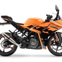 Pot echappement compatible avec Ktm Rc 390 2022-2024, Deeptone Inox, Échappement légal, homologué,silencieux avec db killer amovible et tuyau de liaison spécifique 