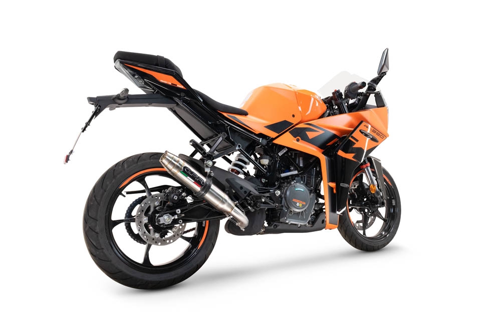 Pot echappement compatible avec Ktm Rc 390 2022-2024, Deeptone Inox, Échappement légal, homologué,silencieux avec db killer amovible et tuyau de liaison spécifique 