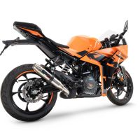 Pot echappement compatible avec Ktm Rc 390 2022-2024, Deeptone Inox, Échappement légal, homologué,silencieux avec db killer amovible et tuyau de liaison spécifique 