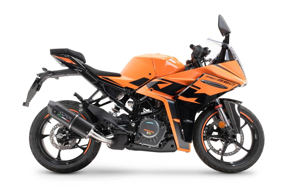 Pot echappement compatible avec Ktm Rc 125 2021-2024, Furore Evo4 Nero, Échappement légal, homologué,silencieux avec db killer amovible et tuyau de liaison spécifique 