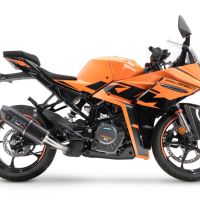 Pot echappement compatible avec Ktm Rc 125 2021-2024, Furore Evo4 Nero, Échappement légal, homologué,silencieux avec db killer amovible et tuyau de liaison spécifique 