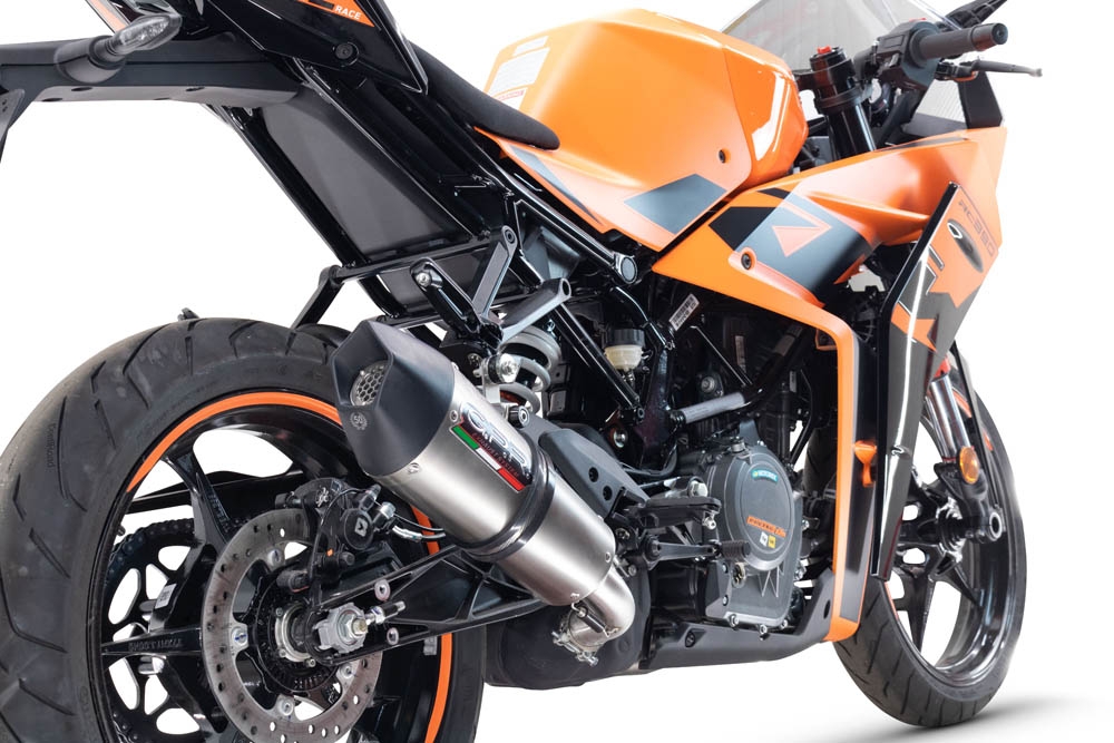 Pot echappement compatible avec Ktm Rc 390 2022-2024, M3 Inox , Échappement légal, homologué,silencieux avec db killer amovible et tuyau de liaison spécifique 