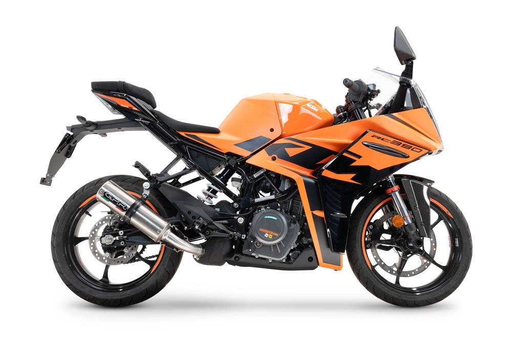 Pot echappement compatible avec Ktm Rc 390 2022-2024, M3 Inox , Pot échappement racing, avec les tuyaux de liaison et dbkiller, article sans homologation 