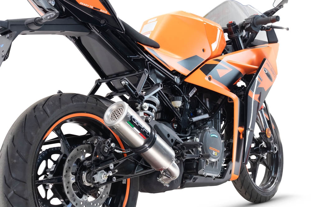 Pot echappement compatible avec Ktm Rc 390 2022-2024, M3 Inox , Pot échappement racing, avec les tuyaux de liaison et dbkiller, article sans homologation 