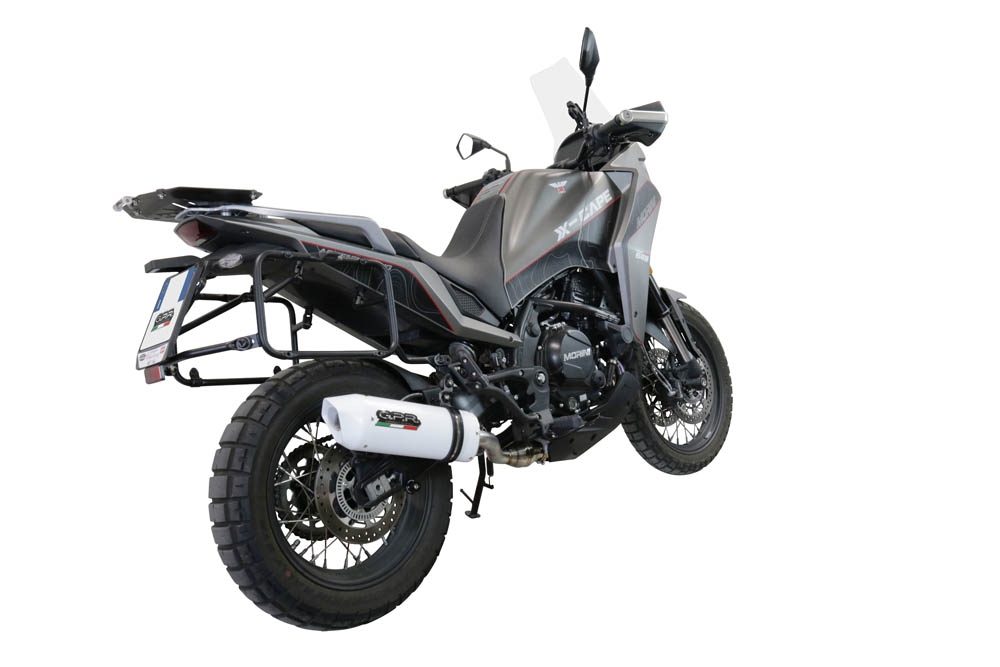Pot echappement compatible avec Moto Morini X-CAPE 650 2021-2024, Albus Ceramic, Système demi complet homologué,pas légal pour les marchés européens, y compris db killer amovible 