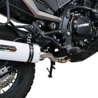 Pot echappement compatible avec Moto Morini X-CAPE 650 2021-2024, Albus Ceramic, Système demi complet homologué,pas légal pour les marchés européens, y compris db killer amovible 