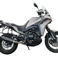 Pot echappement compatible avec Moto Morini X-CAPE 650 2021-2024, Furore Evo4 Nero, Système demi complet homologué,pas légal pour les marchés européens, y compris db killer amovible 