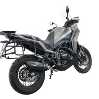 Pot echappement compatible avec Moto Morini X-CAPE 650 2021-2024, Furore Evo4 Nero, Système demi complet homologué,pas légal pour les marchés européens, y compris db killer amovible 