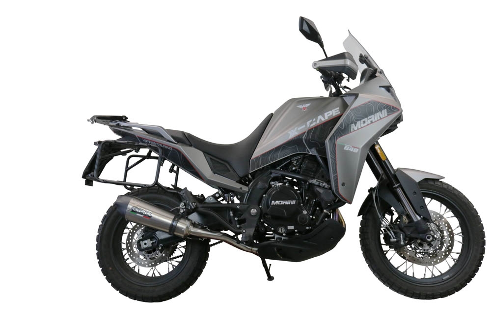 GPR exhaust compatible with  Moto Morini X-CAPE 650 2021-2024, New Grand Prix Evo Titanium, Mid-Full system exhaust including removable db killer 