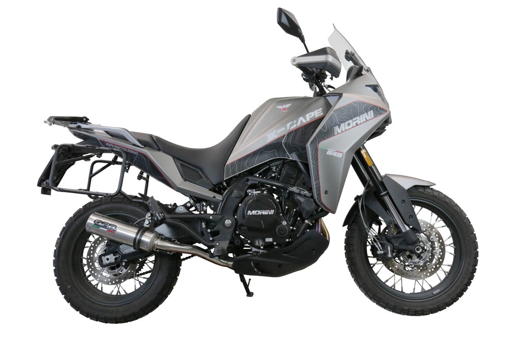 Pot echappement compatible avec Moto Morini X-CAPE 650 2021-2024, M3 Inox , Système demi complet homologué,pas légal pour les marchés européens, y compris db killer amovible 