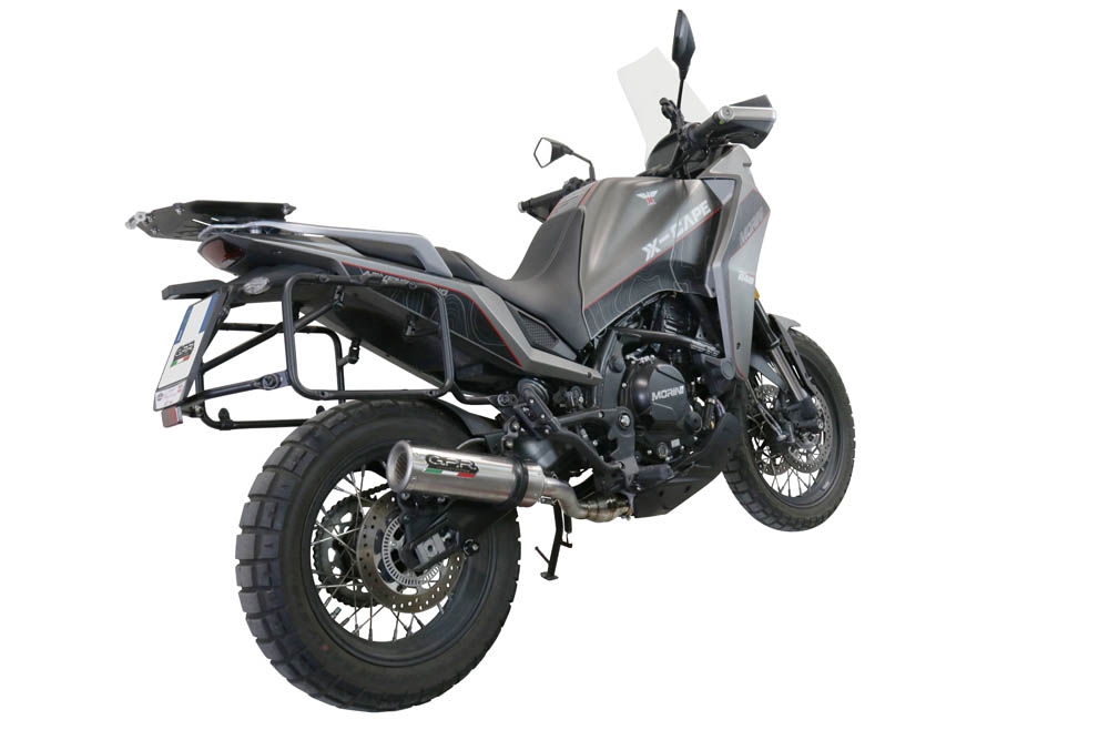 Pot echappement compatible avec Moto Morini X-CAPE 650 2021-2024, M3 Inox , Système demi complet homologué,pas légal pour les marchés européens, y compris db killer amovible 