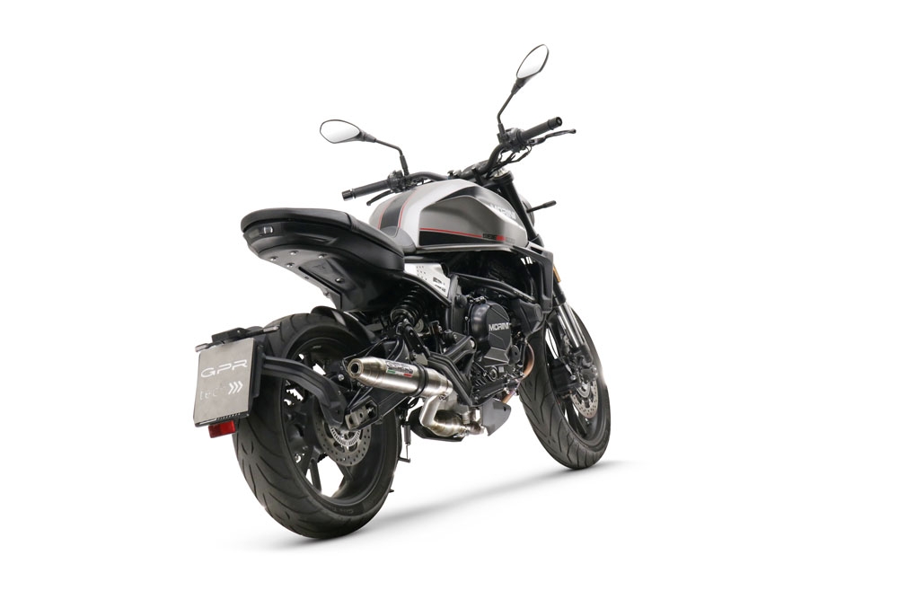 Pot echappement compatible avec Moto Morini Seiemmezzo Scr 2022-2024, Deeptone Inox, Système demi complet homologué,pas légal pour les marchés européens, y compris db killer amovible 