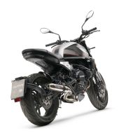 Pot echappement compatible avec Moto Morini Seiemmezzo Scr 2022-2024, Deeptone Inox, Système demi complet homologué,pas légal pour les marchés européens, y compris db killer amovible 