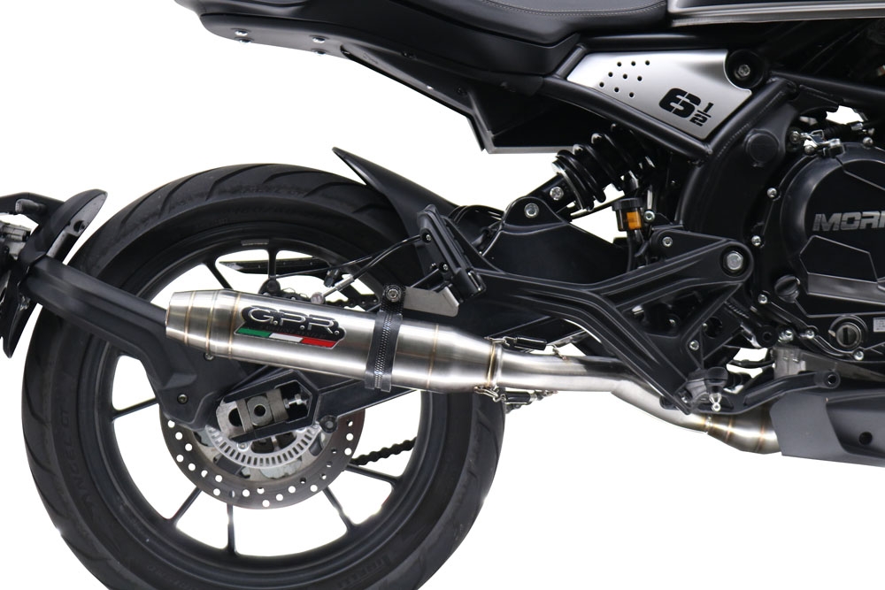 Pot echappement compatible avec Moto Morini Seiemmezzo Scr 2022-2024, Deeptone Inox, Système demi complet homologué,pas légal pour les marchés européens, y compris db killer amovible 