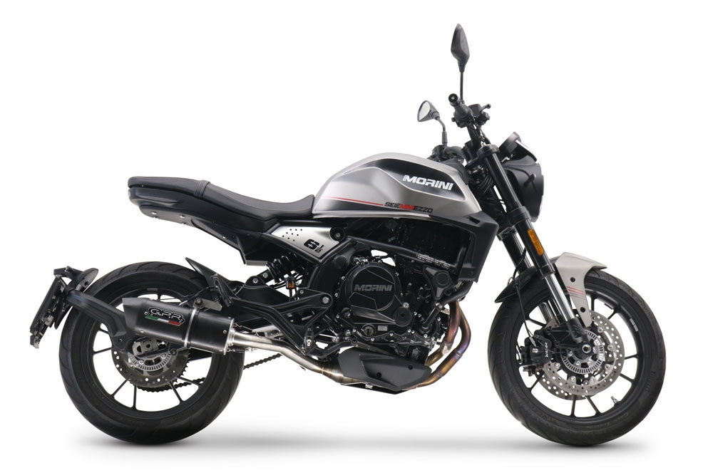 Pot echappement compatible avec Moto Morini Seiemmezzo Scr 2022-2024, Furore Evo4 Nero, Système demi complet homologué,pas légal pour les marchés européens, y compris db killer amovible 