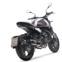 Pot echappement compatible avec Moto Morini Seiemmezzo Scr 2022-2024, Furore Evo4 Nero, Système demi complet homologué,pas légal pour les marchés européens, y compris db killer amovible 