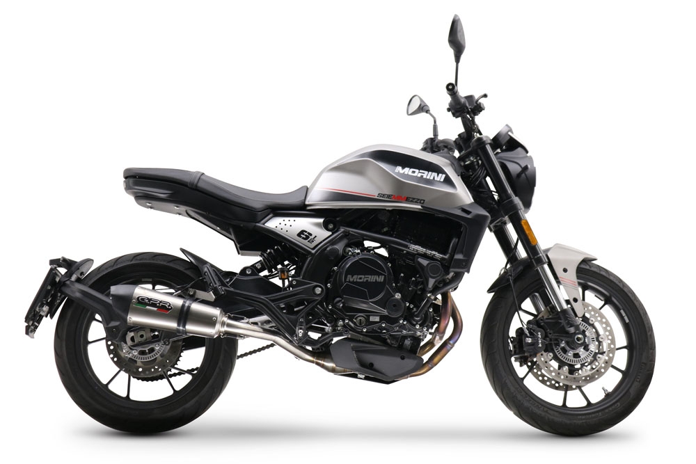 GPR exhaust compatible with  Moto Morini Seiemmezzo Scr 2022-2024, New Grand Prix Evo Titanium, Mid-Full system exhaust including removable db killer 