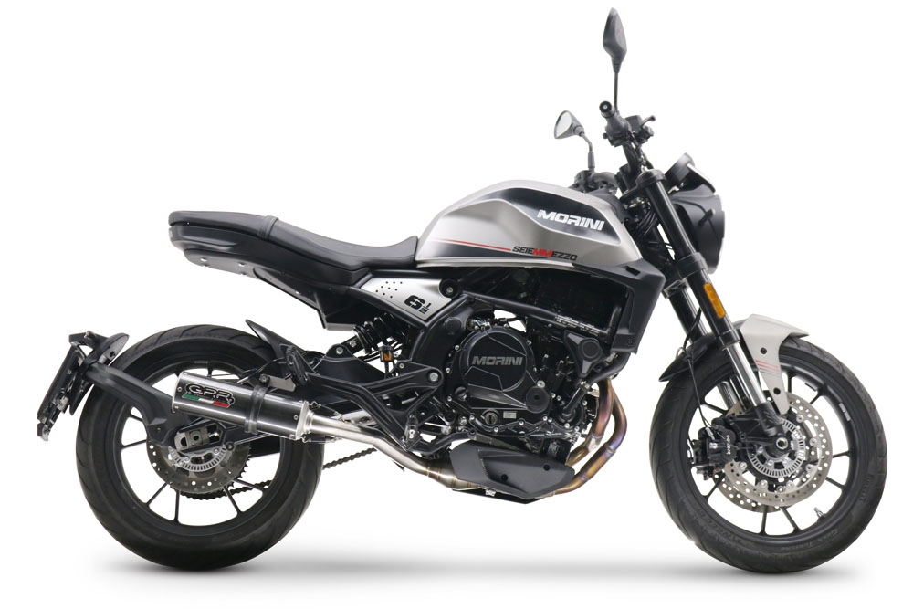 Pot echappement compatible avec Moto Morini Seiemmezzo Scr 2022-2024, M3 Poppy , Système demi complet homologué,pas légal pour les marchés européens, y compris db killer amovible 