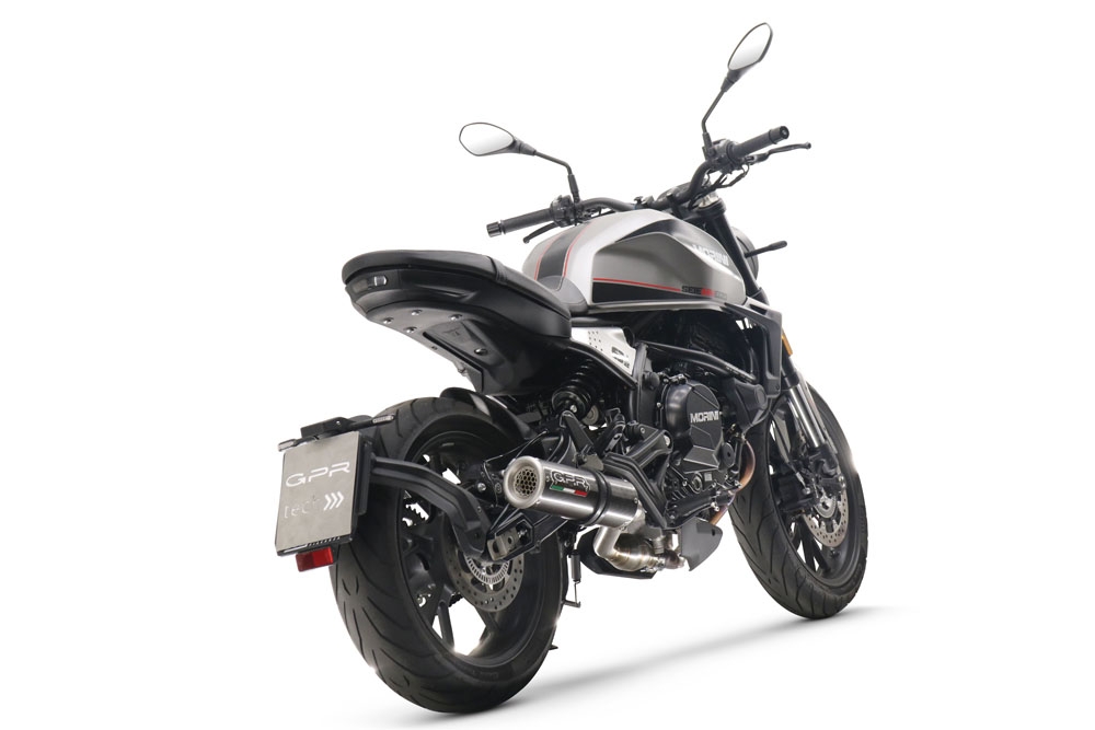 Pot echappement compatible avec Moto Morini Seiemmezzo Scr 2022-2024, M3 Poppy , Système demi complet homologué,pas légal pour les marchés européens, y compris db killer amovible 