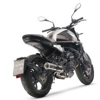 Pot echappement compatible avec Moto Morini Seiemmezzo Scr 2022-2024, M3 Poppy , Système demi complet homologué,pas légal pour les marchés européens, y compris db killer amovible 