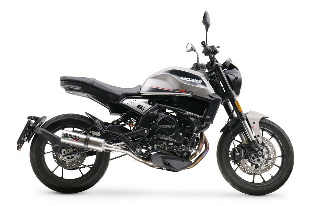 Pot echappement compatible avec Moto Morini Seiemmezzo Str 2022-2024, M3 Inox , Système demi complet homologué,pas légal pour les marchés européens, y compris db killer amovible 