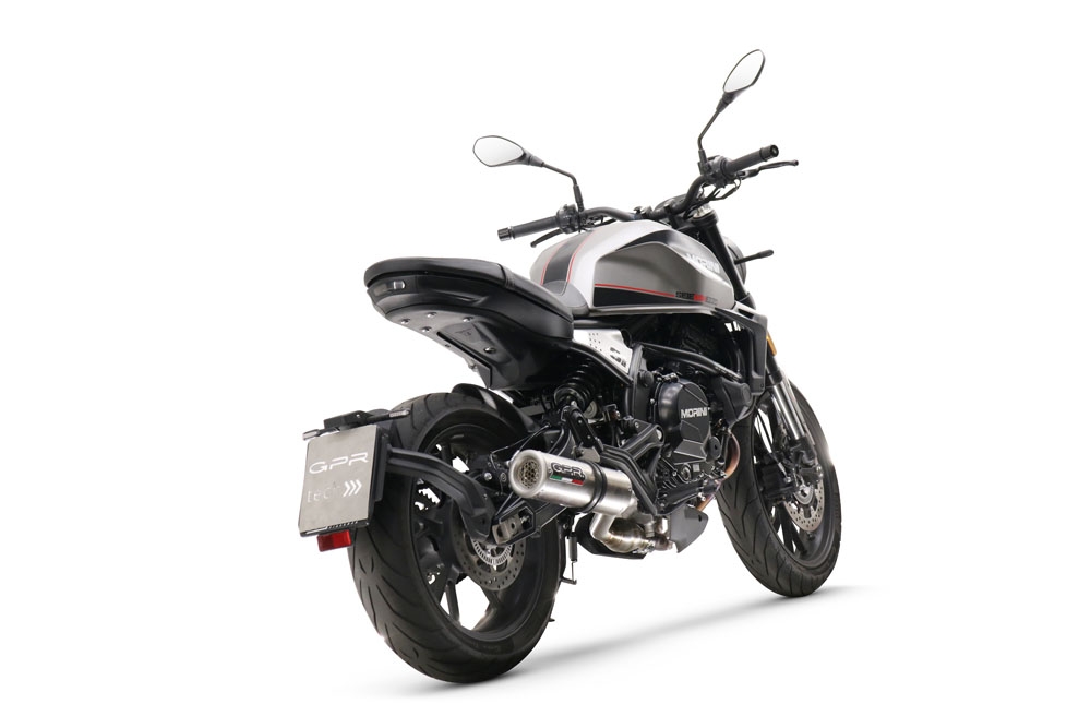 Pot echappement compatible avec Moto Morini Seiemmezzo Str 2022-2024, M3 Inox , Système demi complet homologué,pas légal pour les marchés européens, y compris db killer amovible 