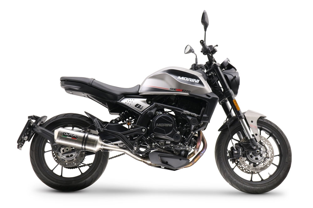 Pot echappement compatible avec Moto Morini Seiemmezzo Str 2022-2024, Satinox , Système demi complet homologué,pas légal pour les marchés européens, y compris db killer amovible 