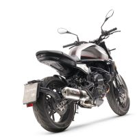Pot echappement compatible avec Moto Morini Seiemmezzo Str 2022-2024, Satinox , Système demi complet homologué,pas légal pour les marchés européens, y compris db killer amovible 
