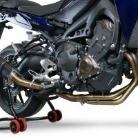 Pot echappement compatible avec Yamaha Mt-09 Tracer 900 2017-2020, Furore Evo4 Nero, Pot échappement complet, non légal pour les pays de l'UE, avec db killer amovible 