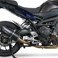 Pot echappement compatible avec Yamaha Mt-09 Tracer 900 2017-2020, Furore Evo4 Nero, Pot échappement complet, non légal pour les pays de l'UE, avec db killer amovible 