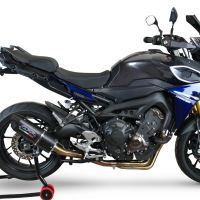 Pot echappement compatible avec Yamaha Mt-09 Tracer 900 2017-2020, Furore Evo4 Nero, Pot échappement complet, non légal pour les pays de l'UE, avec db killer amovible 