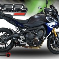 Pot echappement compatible avec Yamaha Tracer 9 GT 2021-2024, Furore Evo4 Nero, Pot échappement complet, non légal pour les pays de l'UE, avec db killer amovible 