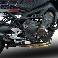 Pot echappement compatible avec Yamaha Tracer 9 GT 2021-2024, Furore Evo4 Nero, Pot échappement complet, non légal pour les pays de l'UE, avec db killer amovible 