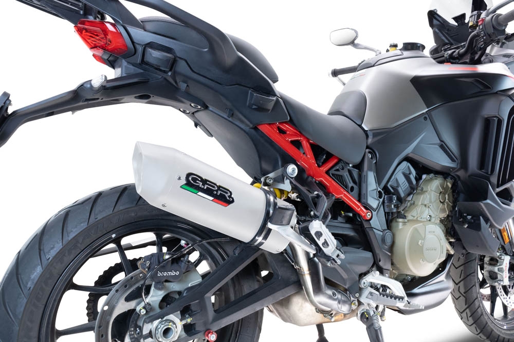 Pot echappement compatible avec Ducati Multistrada V4 Grand Tour 2024-2025, Albus Evo4, Échappement légal, homologué,silencieux avec db killer amovible et tuyau de liaison spécifique 