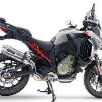 Pot echappement compatible avec Ducati Multistrada V4 Rally 2023-2024, Dual Inox, Échappement légal, homologué,silencieux avec db killer amovible et tuyau de liaison spécifique 