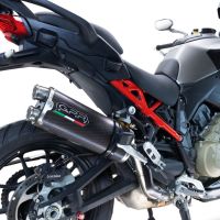 Pot echappement compatible avec Ducati Multistrada V4 Rally 2023-2024, Dual Poppy, Échappement légal, homologué,silencieux avec db killer amovible et tuyau de liaison spécifique 