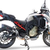 Pot echappement compatible avec Ducati Multistrada V4 - S 2022-2024, Furore Evo4 Nero, Échappement légal, homologué,silencieux avec db killer amovible et tuyau de liaison spécifique 