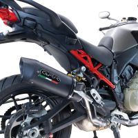 Pot echappement compatible avec Ducati Multistrada V4 - S 2022-2024, Furore Evo4 Nero, Échappement légal, homologué,silencieux avec db killer amovible et tuyau de liaison spécifique 