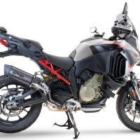Pot echappement compatible avec Ducati Multistrada V4 Grand Tour 2024-2025, Furore Evo4 Poppy, Échappement légal, homologué,silencieux avec db killer amovible et tuyau de liaison spécifique 