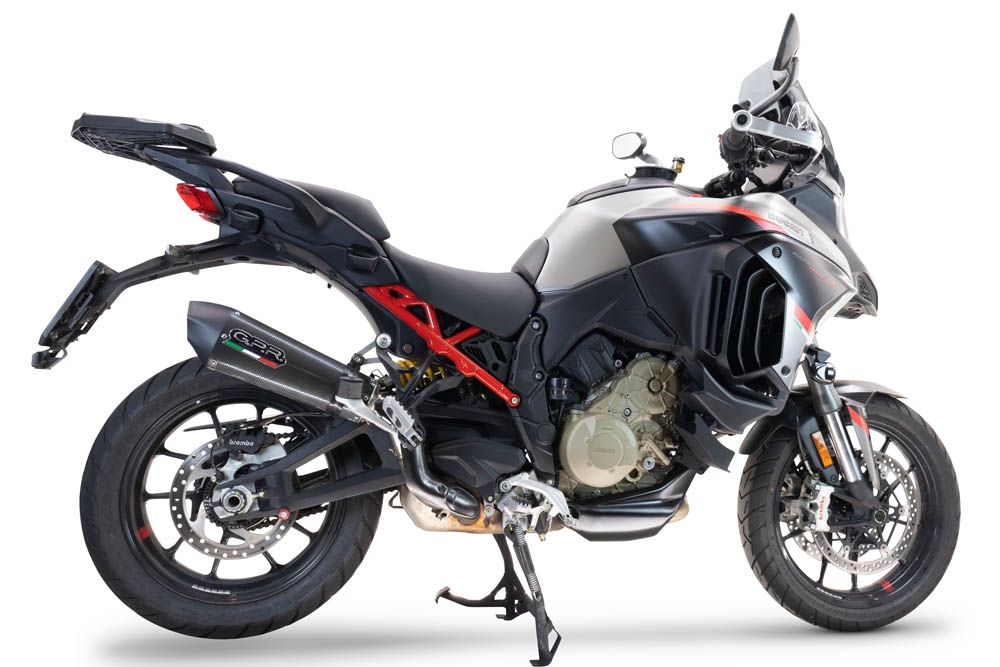 GPR exhaust compatible with  Ducati Multistrada V4 S 2022-2024, New Grand Prix Evo Poppy, Slip-on exhaust including removable db killer and link pipe, EPA-compliant 