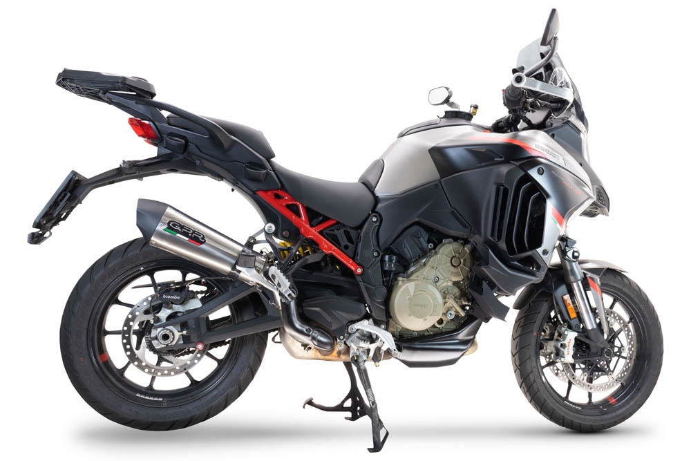 GPR exhaust compatible with  Ducati Multistrada V4 Grand Tour 2024-2025, New Grand Prix Evo Titanium, Slip-on exhaust including removable db killer and link pipe, EPA-compliant 