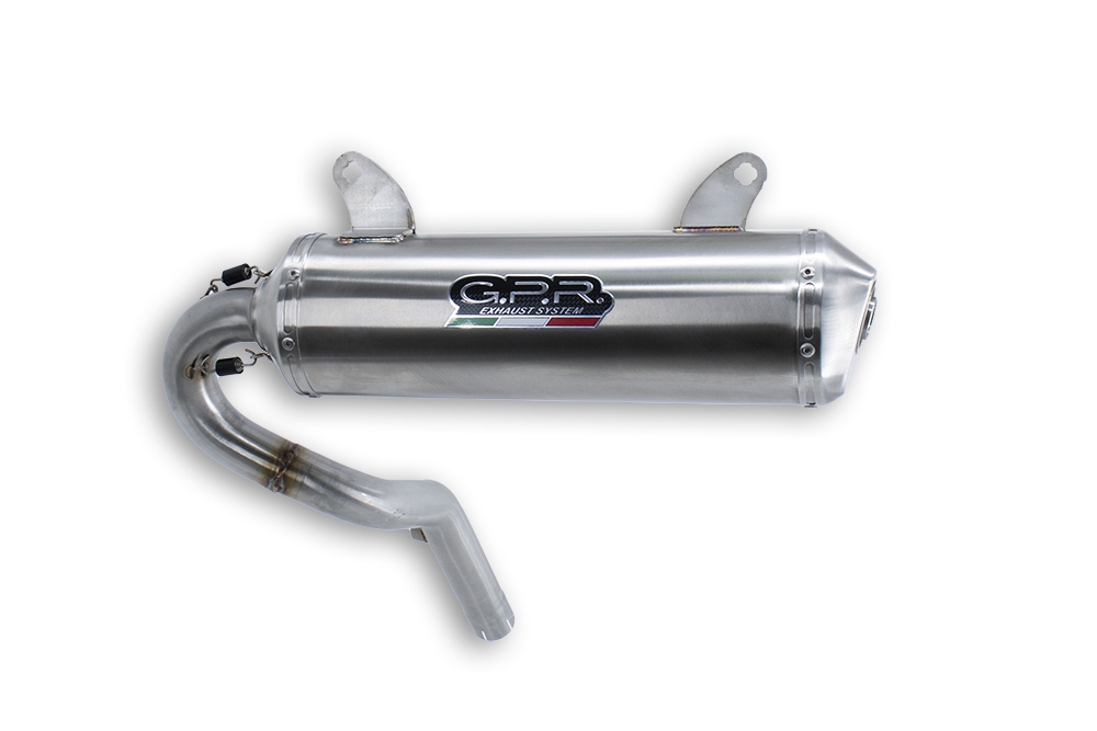 Pot echappement compatible avec Can Am Outlander Max 450 DPS 2017-2023, Satinox , Pot Échappement slip-on homologué, légal, avec db killer amovible, tuyau de liaison et catalyseur 