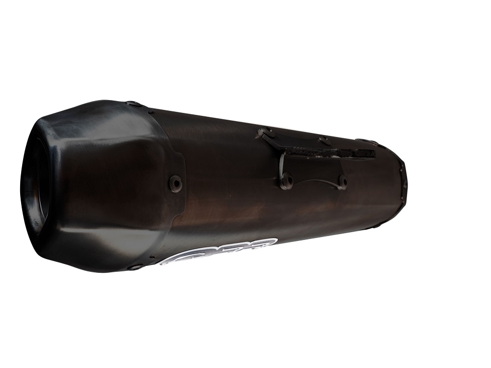 Pot echappement compatible avec Zontes M 125 2022-2024, Pentaroad Black, Pot échappement complet, non légal pour les pays de l'UE, avec db killer amovible 