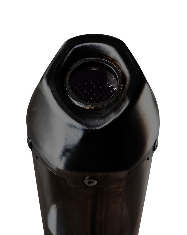 Pot echappement compatible avec Zontes M 125 2022-2024, Pentaroad Black, Pot échappement complet, non légal pour les pays de l'UE, avec db killer amovible 